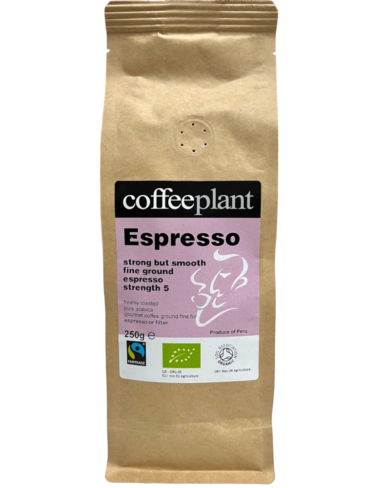 Espresso No 2 Organic Fairtrade 250g Ground Valve Pack